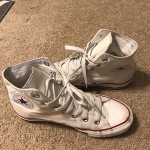 White High Top Converse - size 8